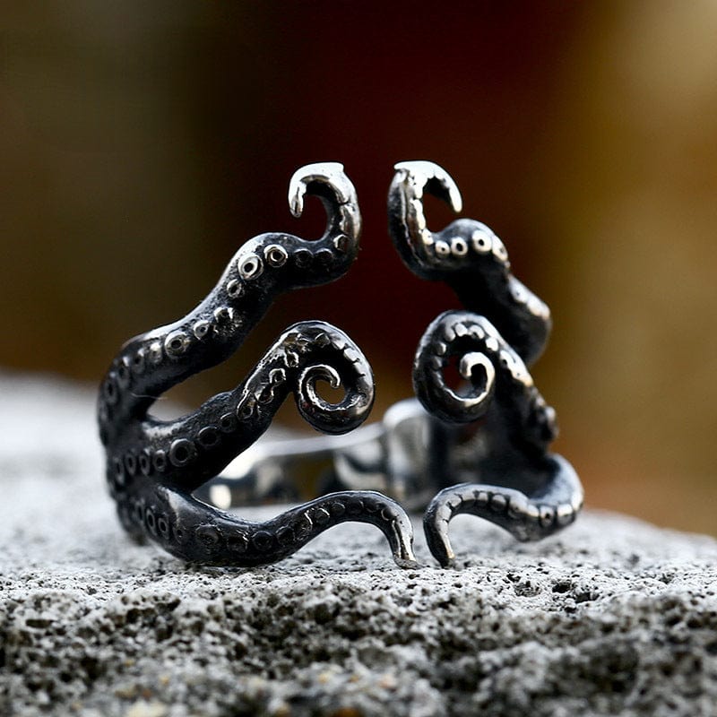 Kobine Men's Punk Octopus Tentacle Ring