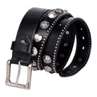 Kobine Men's Punk Pagoda Rivets Leather Belt