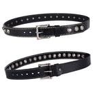 Kobine Men's Punk Pagoda Rivets Leather Belt