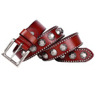 Kobine Men's Punk Pagoda Rivets Leather Belt