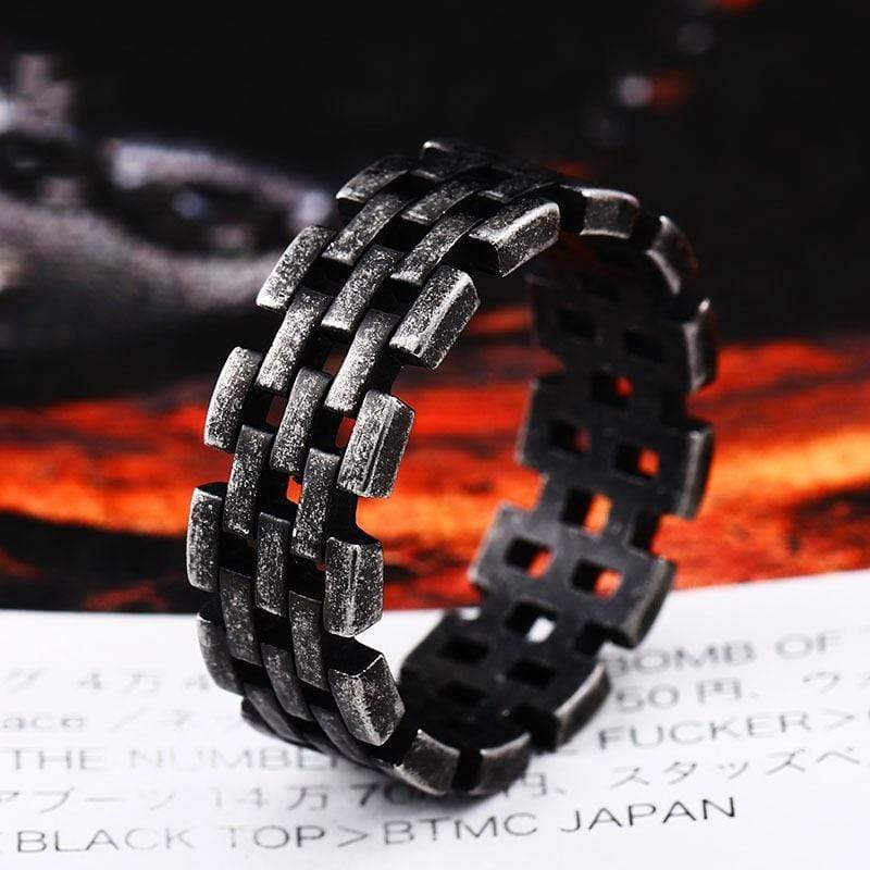 Men's Punk Pierced Chains Rings