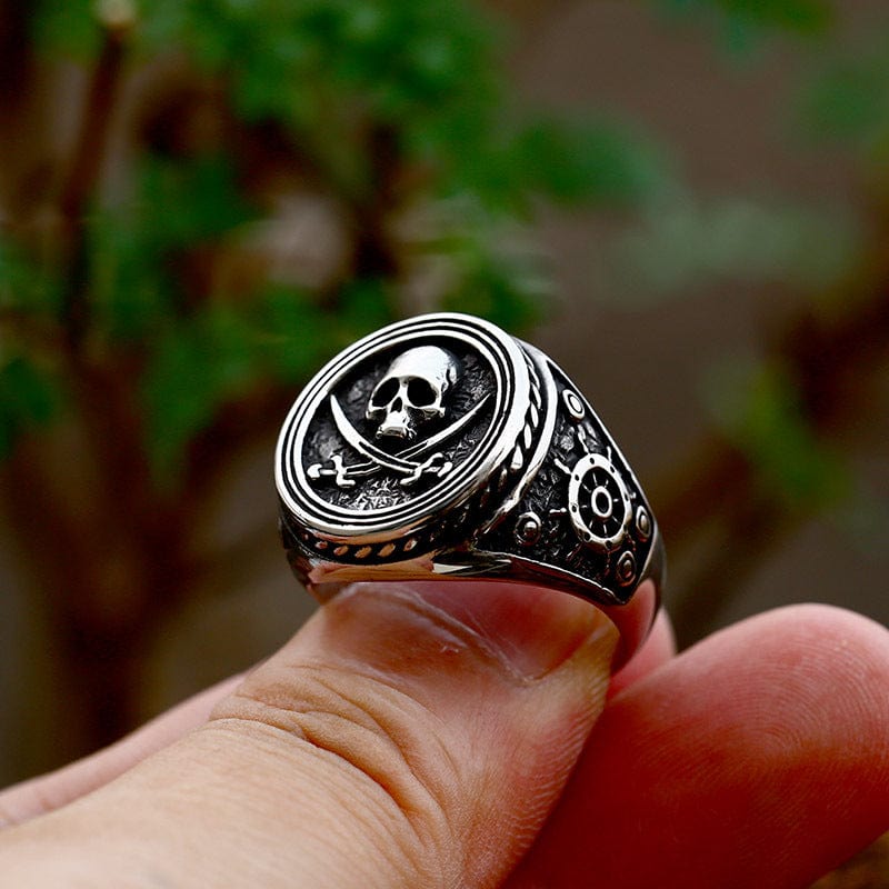 Kobine Men's Punk Pirate Skull Ring