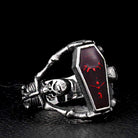 Men's Punk Red Coffin Rings