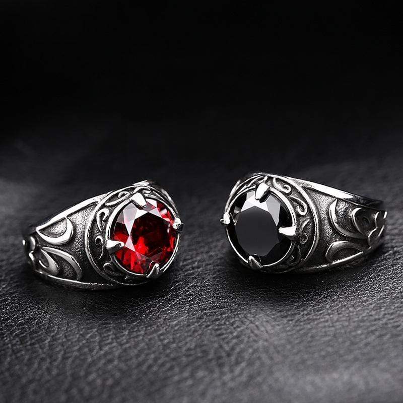 Men's Punk Rhinestone Carving Rings