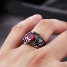 Men's Punk Rhinestone Carving Rings