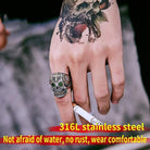 Men's Punk Rhinestone Eye Skull Rings