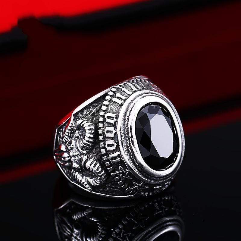 Men's Punk Rhinestone Goat Rings