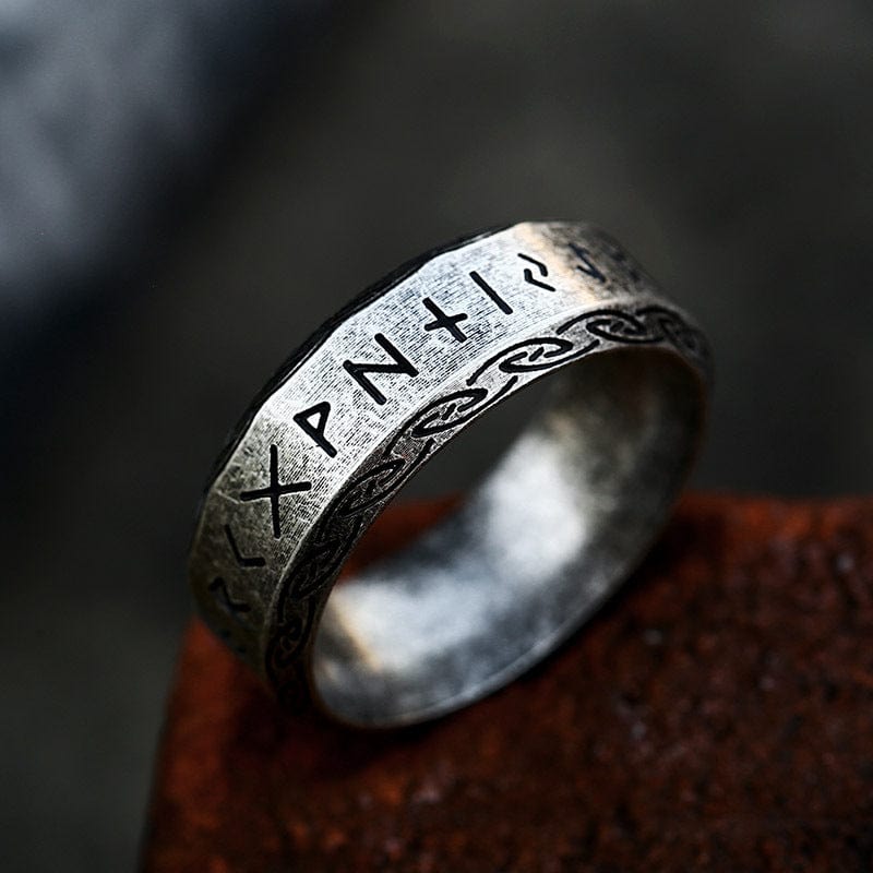 Kobine Men's Punk Rune Engraved Ring