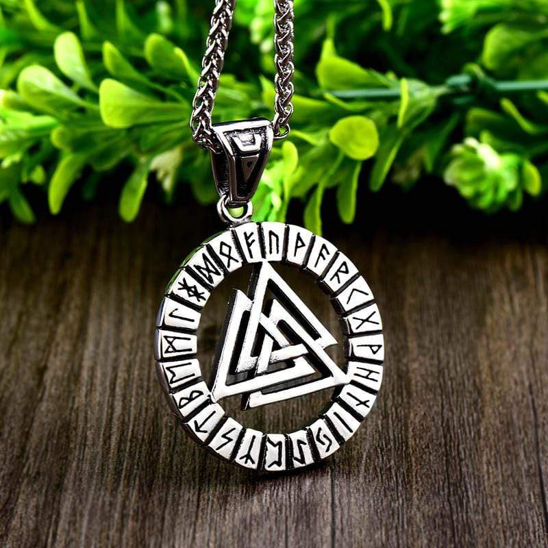 Men's Punk Rune Overlapped Triangle Necklace