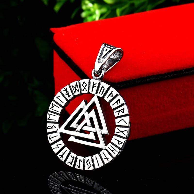 Men's Punk Rune Overlapped Triangle Necklace