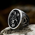 Kobine Men's Punk Skeleton Sickle Ring