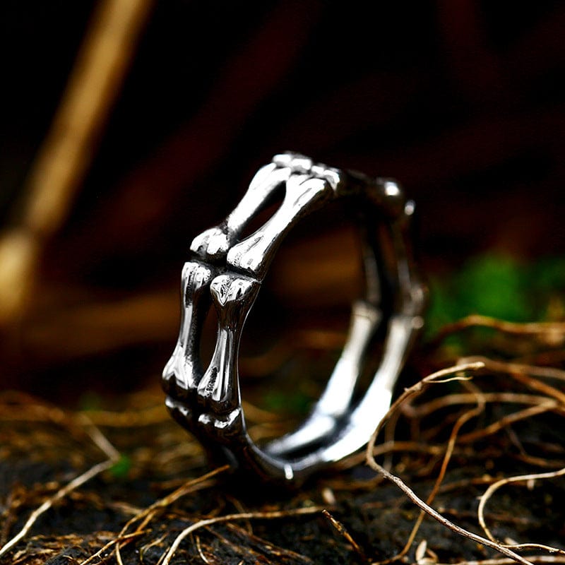 Kobine Men's Punk Skull Bone Ring