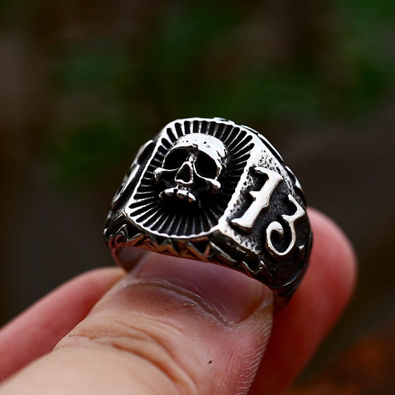 Kobine Men's Punk Skull Figure Ring