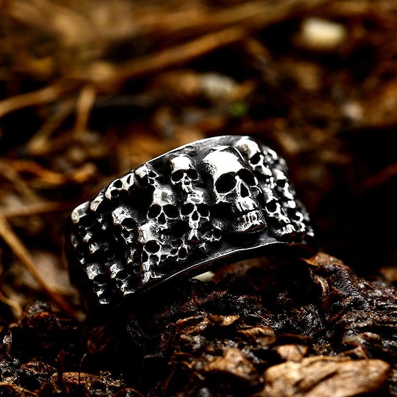Kobine Men's Punk Skull Head Ring