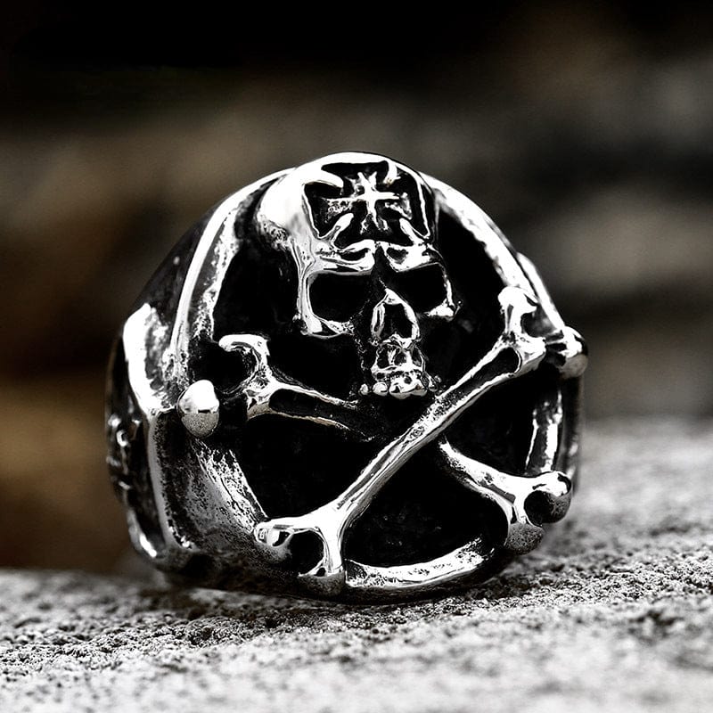 Kobine Men's Punk Skull Head Ring