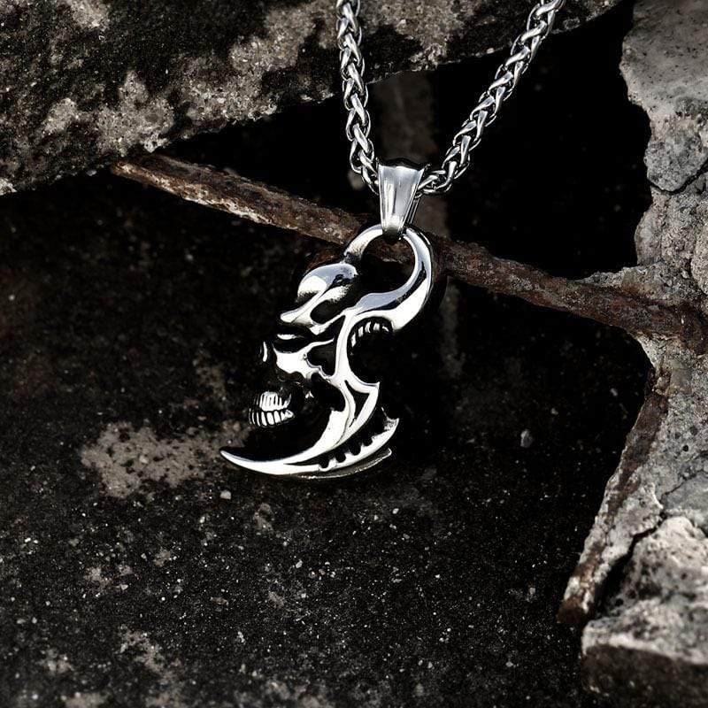 Men's Punk Skull Hook Necklace