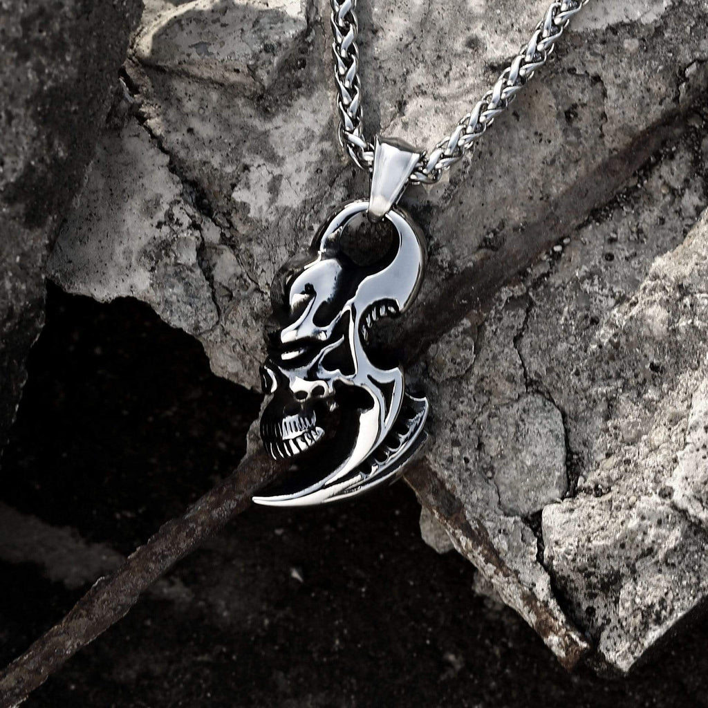 Men's Punk Skull Hook Necklace