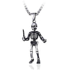 Men's Punk Skull Human Bone Necklace