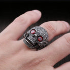 Men's Punk Skulls With Bead Eyes Rings