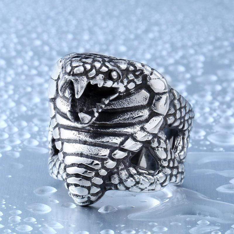 Men's Punk Snake's Head Rings