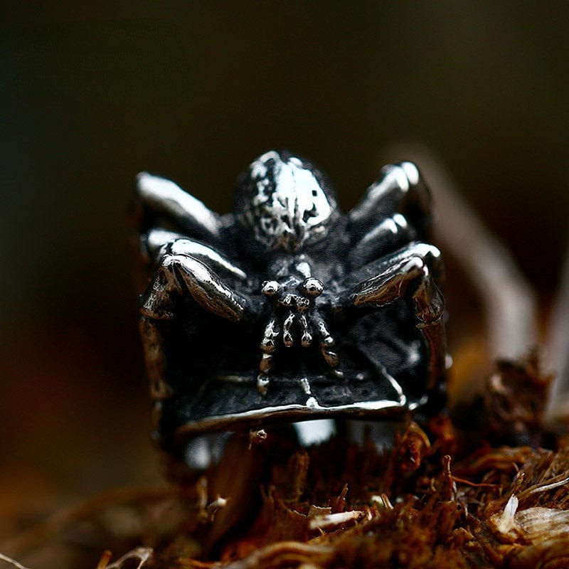 Kobine Men's Punk Spider Ring