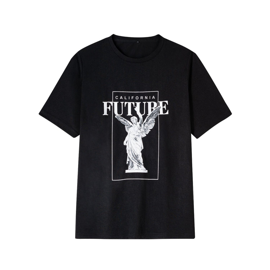 Kobine Men's Punk Statue Printed T-shirt
