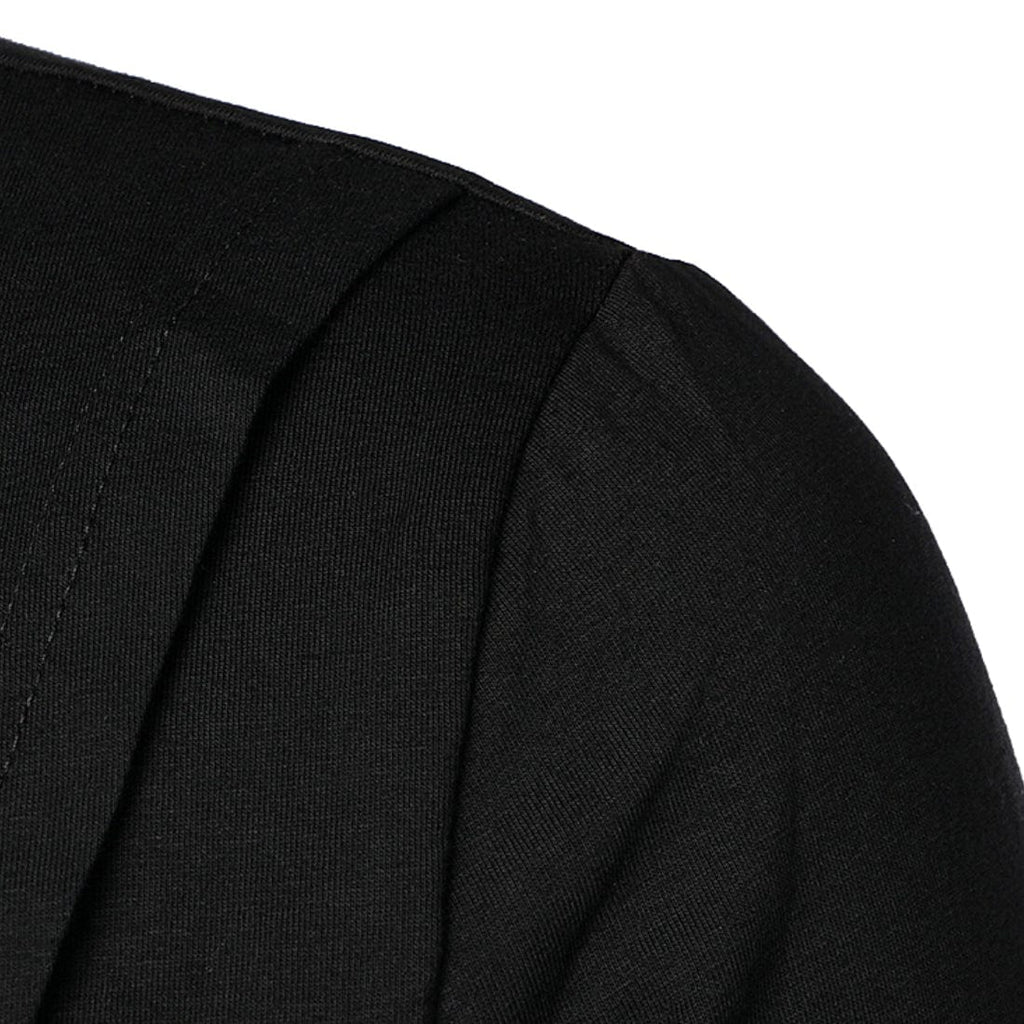 Kobine Men's Punk Straps Splice Zipper Shirt