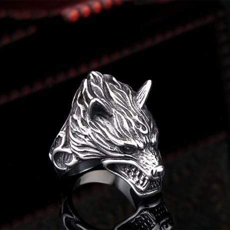 Men's Punk The Giant Wolf Rings