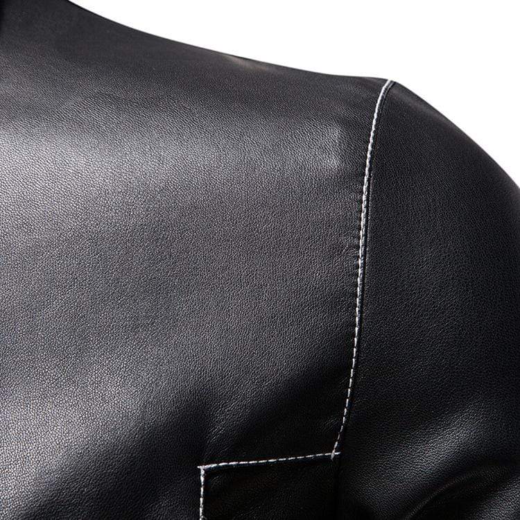 Men's Punk Turn-down Collar Faux Leather Jacket