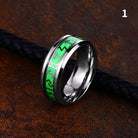 Kobine Men's Punk Viking Letter Carved Luminous Ring