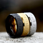 Kobine Herren-Punk-Wikinger-Buchstabenring, mattiert