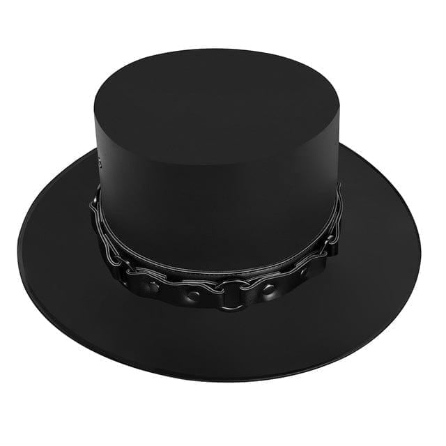 Kobine Men's Steampunk Buckles Splice Hat