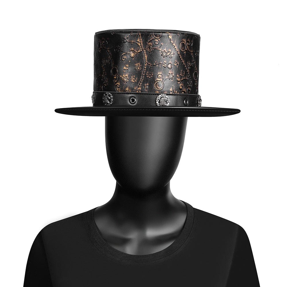 Kobine Men's Steampunk Floral Printed Hat