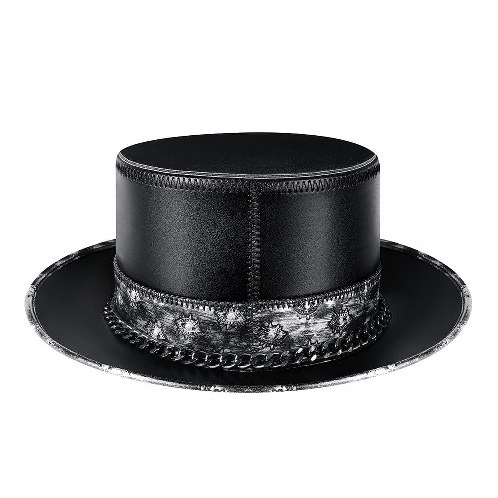 Kobine Men's Steampunk Nailed Faux Leather Hat