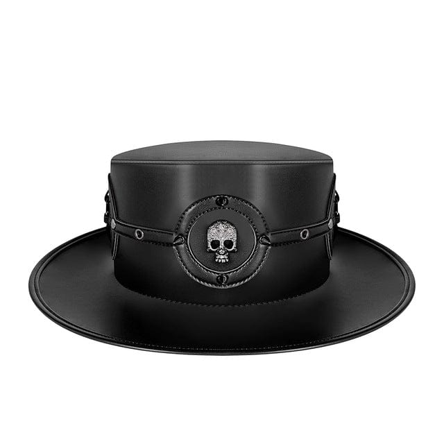 Kobine Men's Steampunk Skull Rivet Hat