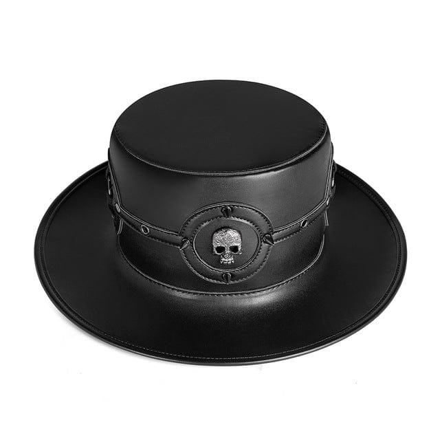 Kobine Men's Steampunk Skull Rivet Hat
