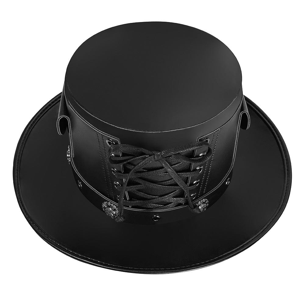 Kobine Men's Steampunk Strappy Badge Hat