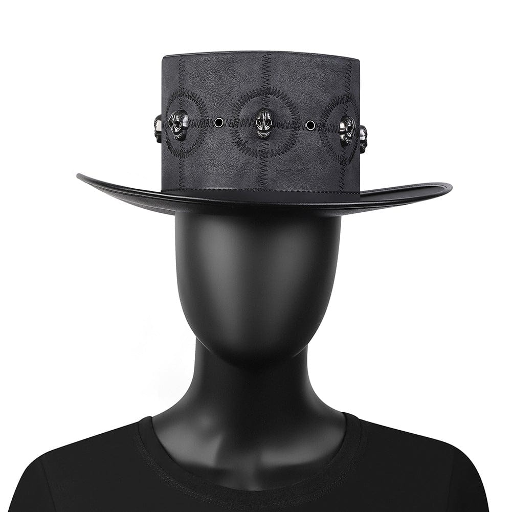 Kobine Men's Steampunk Sutural Skull Hat