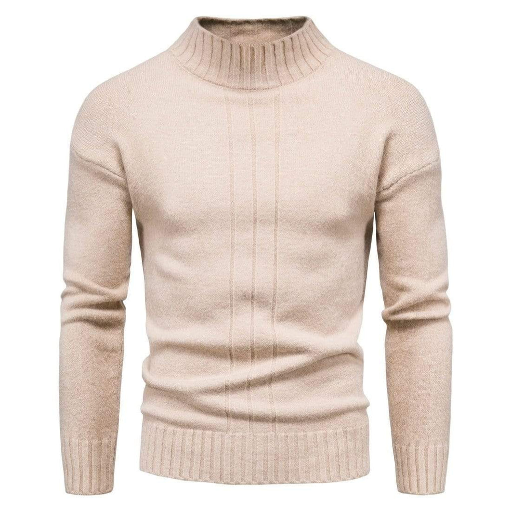 Men's Steet Fashion Circle Collar Pure Color Autumn Sweaters