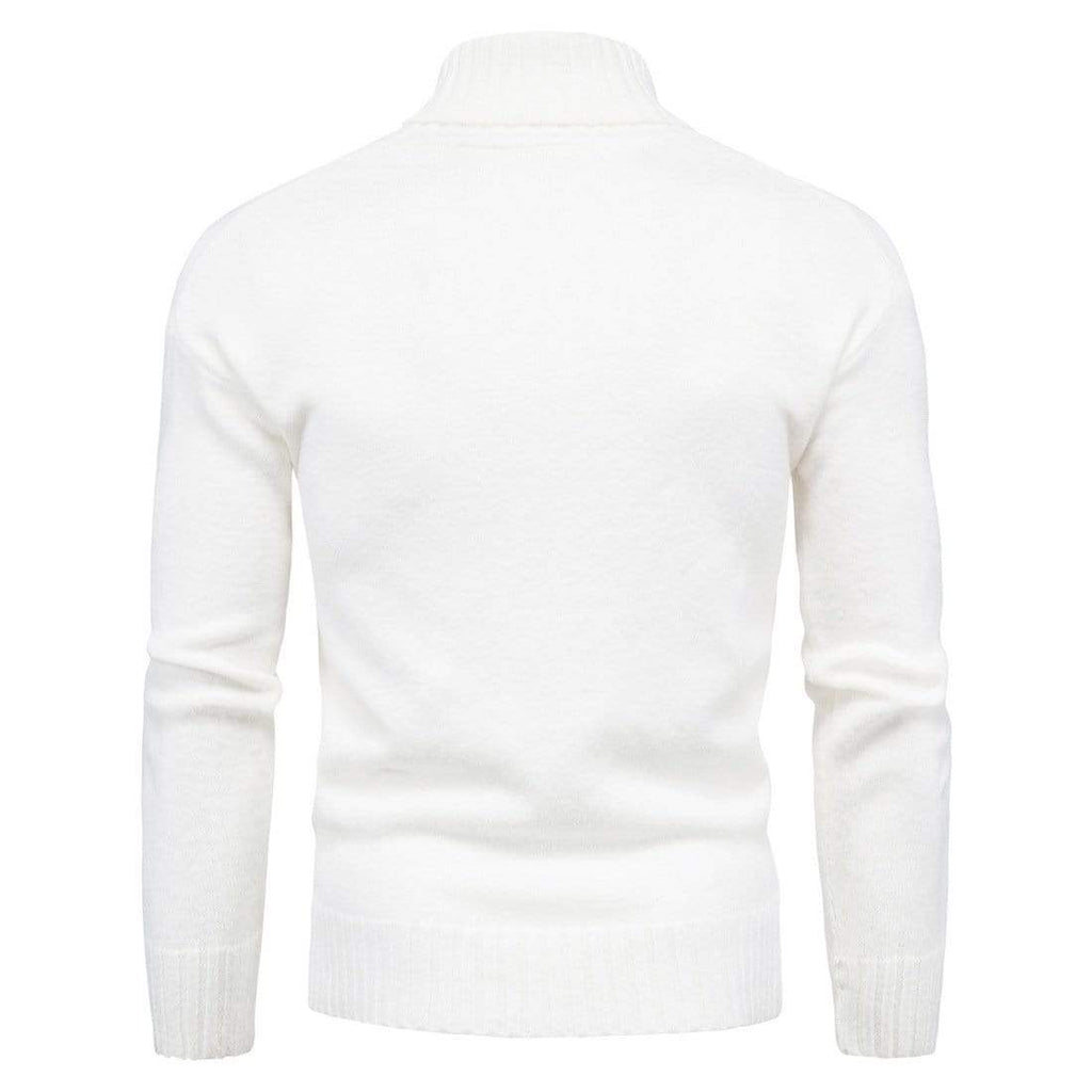 Men's Steet Fashion Stand Collar Pure Color Autumn Sweaters