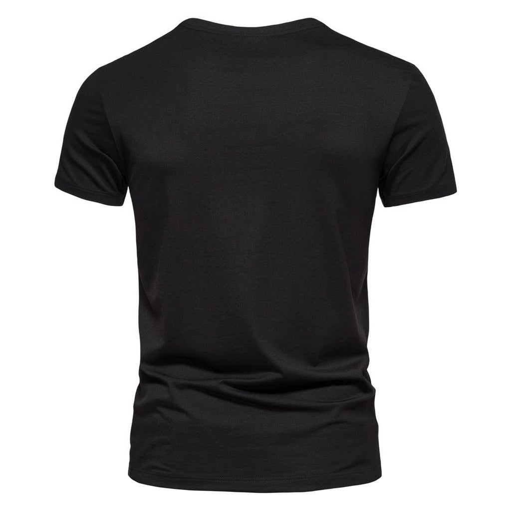 Kobine Men's Street Fashion Front Zip Short Sleeved T-shirt