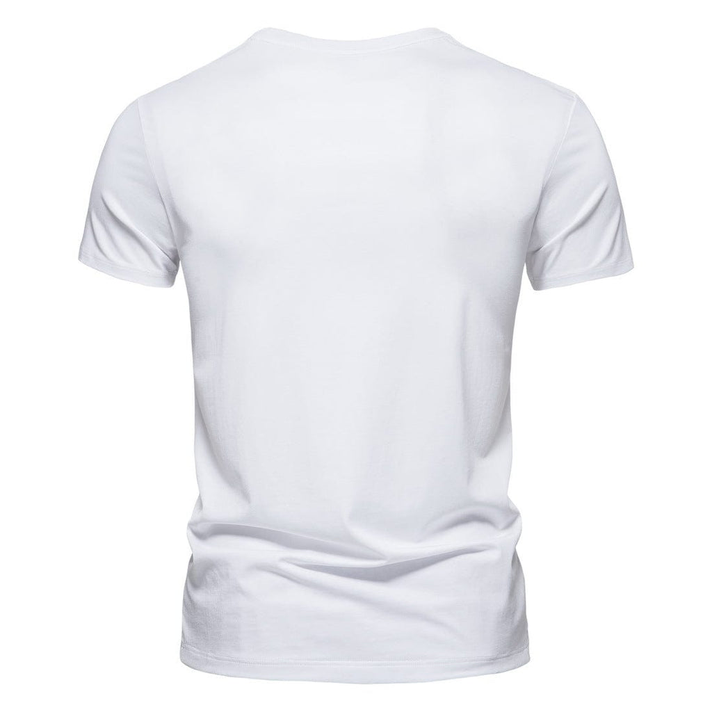 Kobine Men's Street Fashion Front Zip Short Sleeved T-shirt