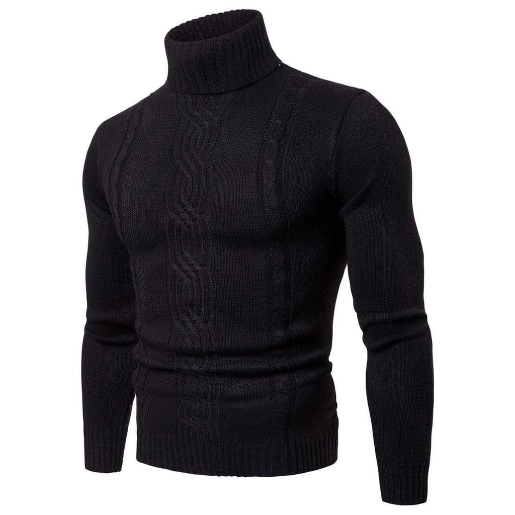Men's Street Fashion High Collar Jacquard Sweaters