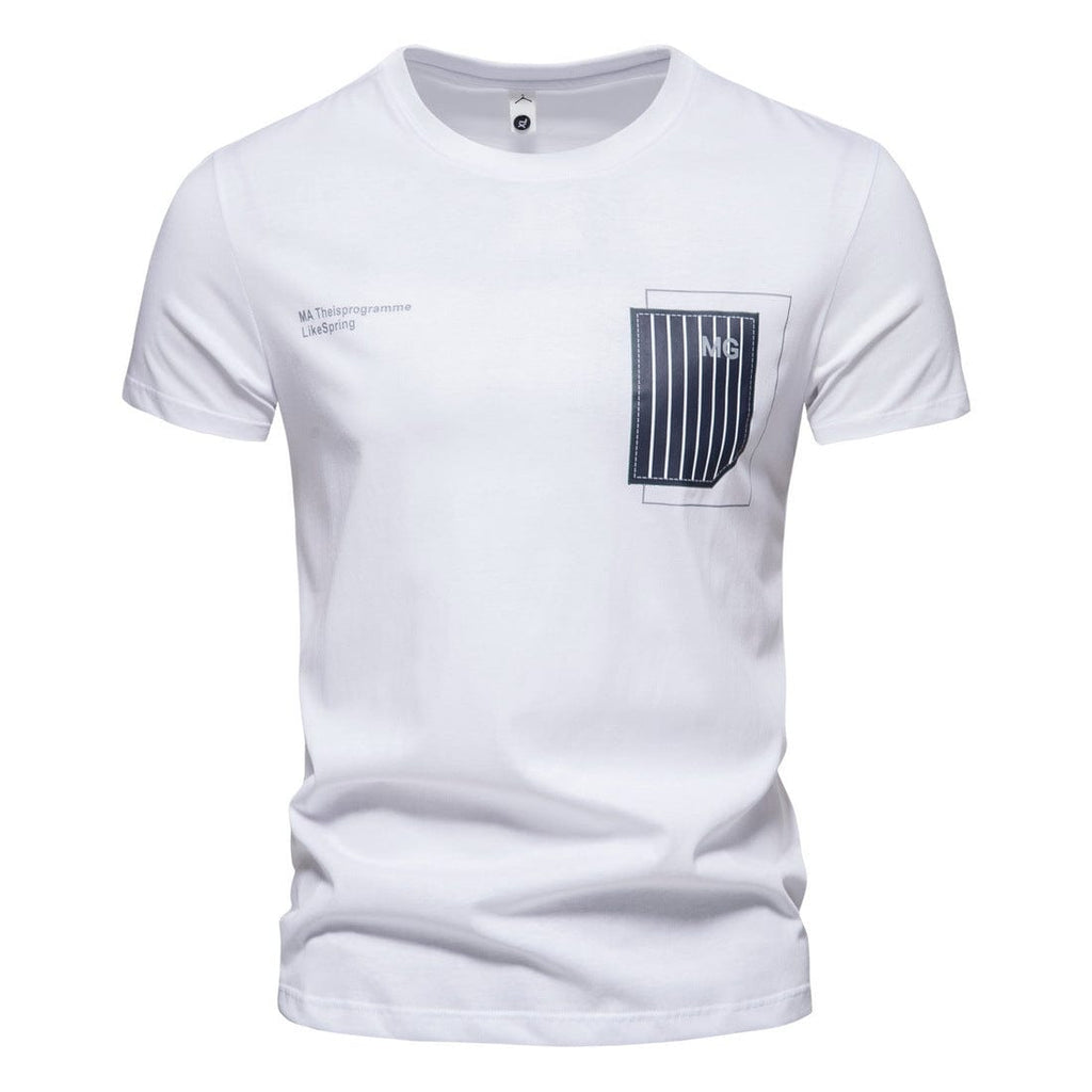 Kobine Men's Street Fashion MG Printed Slim Fitted Short Sleeved T-shirt