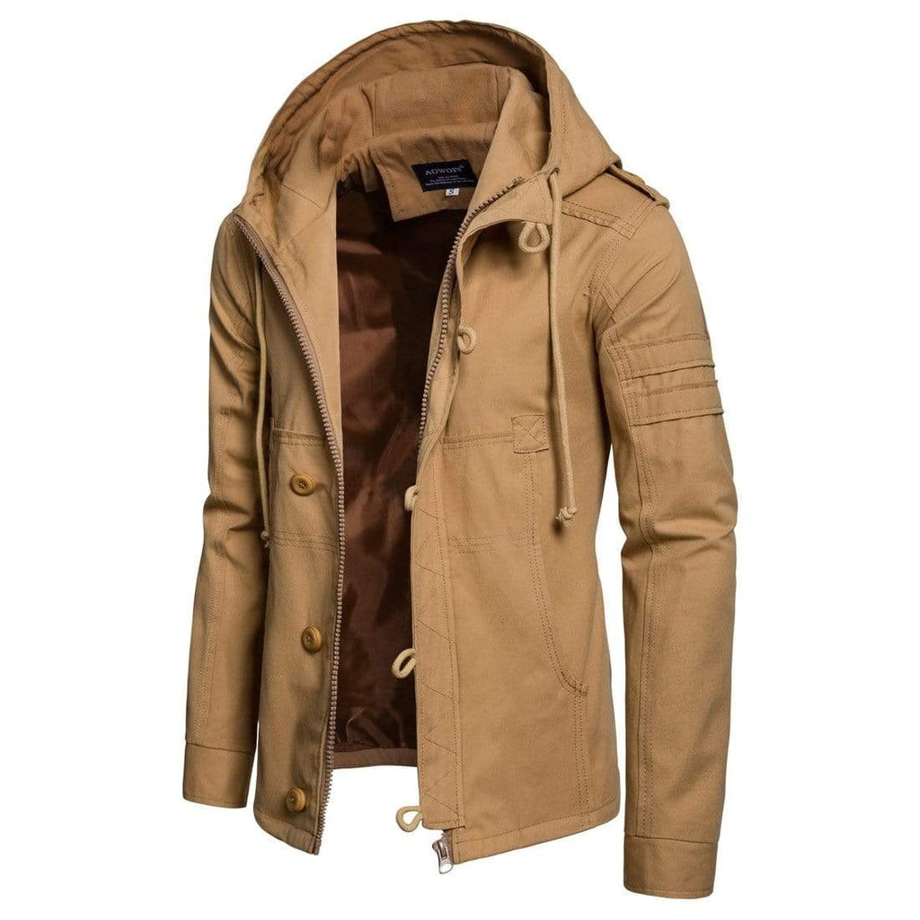 Men's Street Fashion Multi-pockets Coats With Hood