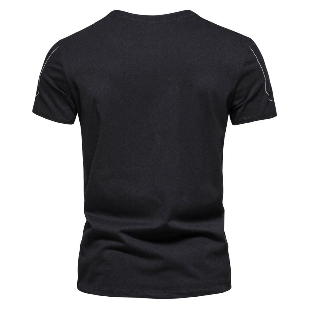 Kobine Men's Street Fashion R Printed Slim Fitted Short Sleeved T-shirt