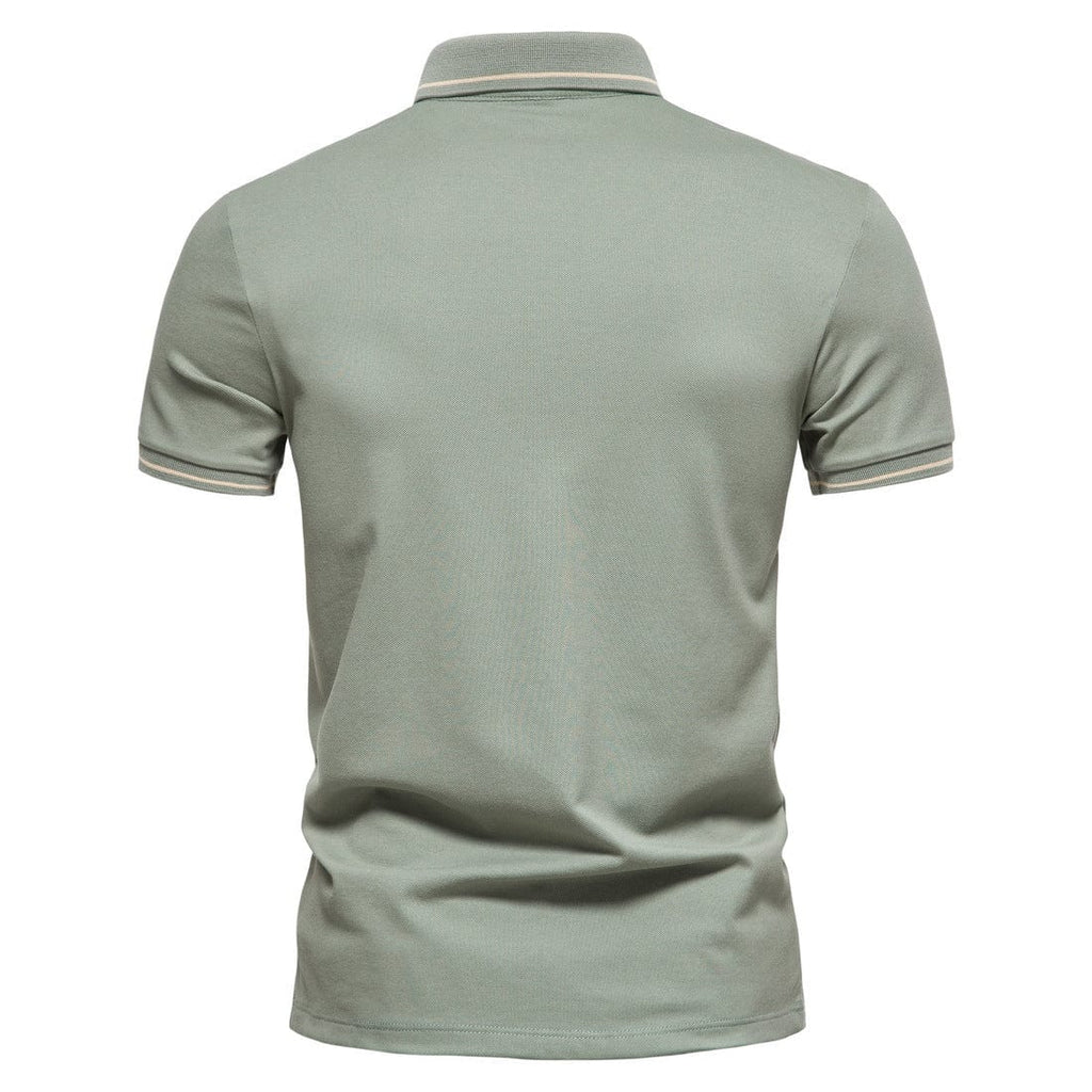 Kobine Men's Street Fashion Solid Color Polo Shirt