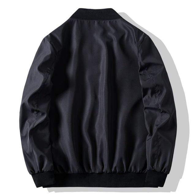 Men's Street Fashion Zip-up Loose Black Jacket