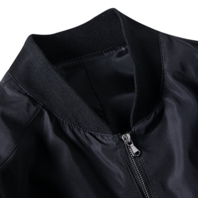 Men's Street Fashion Zip-up Loose Black Jacket