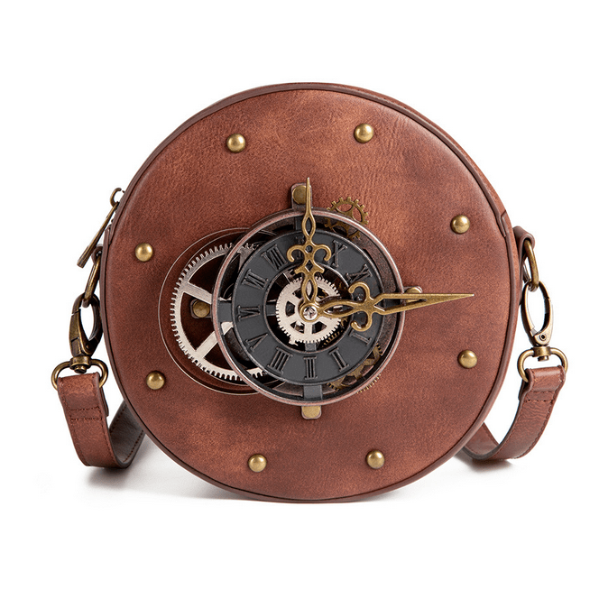 Kobine Steampunk Circular Clock Shoulder Bag